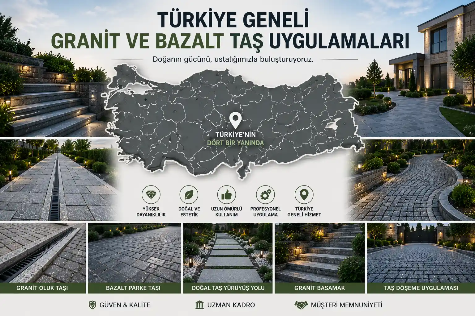 Türkiye Geneli Granit ve Bazalt Taş Uygulamaları