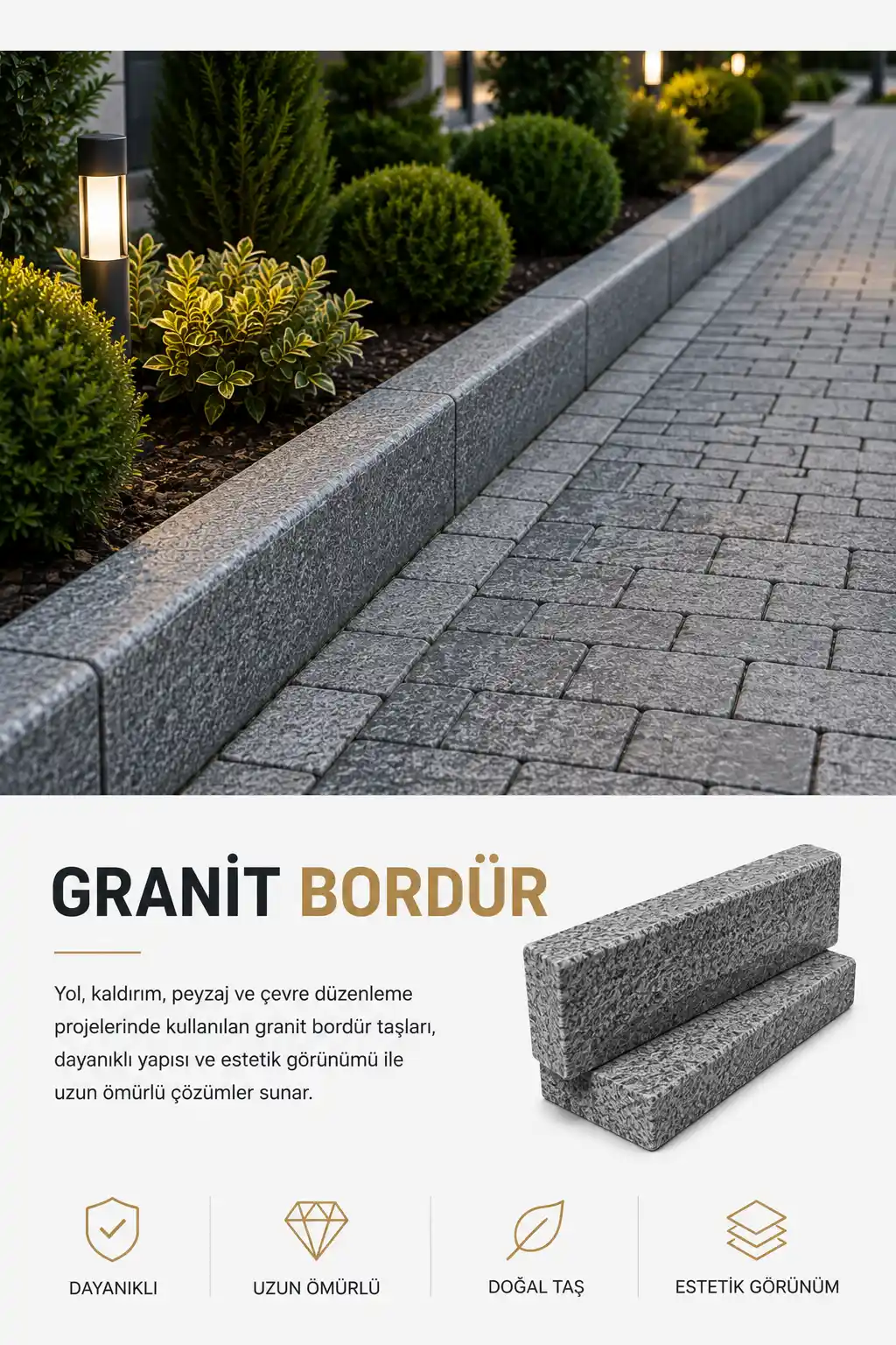 Diyarbakır Granit Bordür Taşı Uygulamaları Dinç Granit Yapı