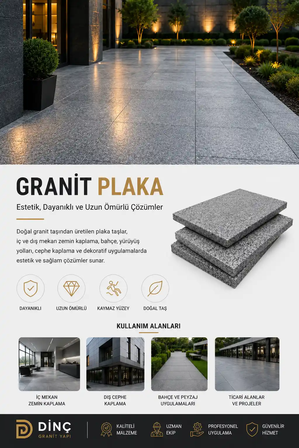 Diyarbakır Granit Plaka Taşı Uygulamaları Dinç Granit Yapı